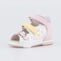 022162-29 роз-бел-жел туфли летние ясельная Нат. кожа